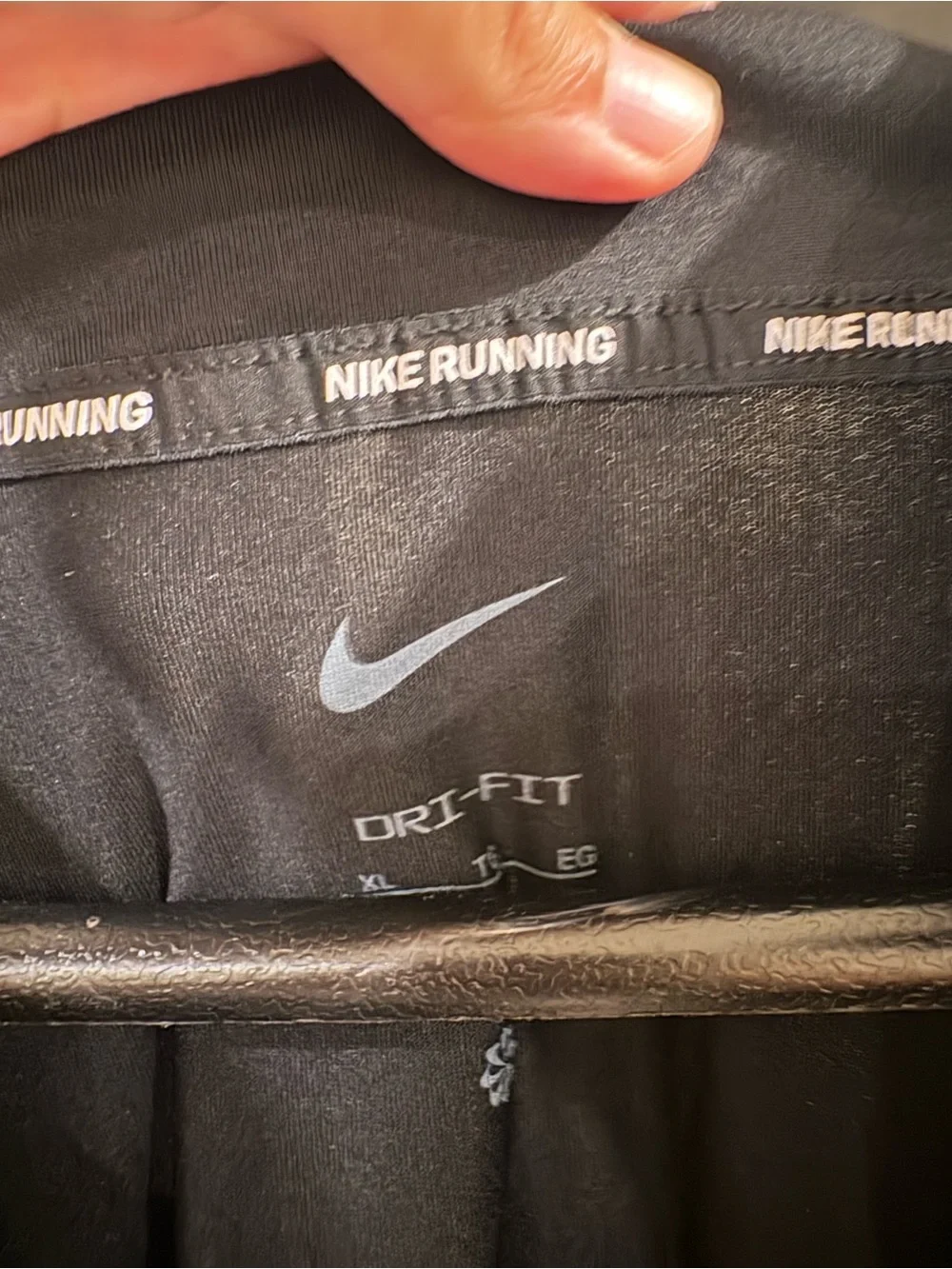 Nike Black Dri-FIT Running Quarter-Zip with White Swoosh